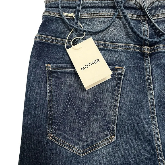 Mother The Tie Back Hustler Ankle Fray Jumpsuit in Pardon My French Denim 30 - Picture 11 of 16